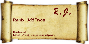 Rabb János névjegykártya